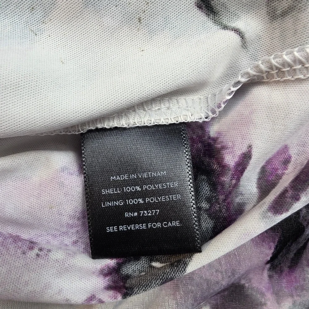 Simply Vera Vera Wang Purple Watercolor Floral High-Low V-Neck Dress Womens M - Picture 4 of 8